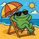 the frog on the beach